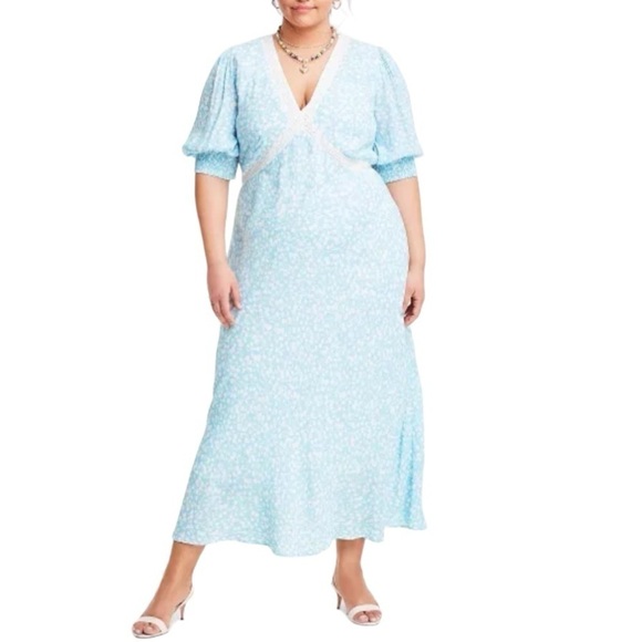 RIXO for Target Floral Puff Sleeve Swing Dress | Size: 28W/30 W - Picture 1 of 13